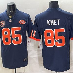 Bears #85 Cole Kmet Navy Blue Throwback Football Jersey Men’s Stitched NFL Elite Jersey KK037 – 2026–27