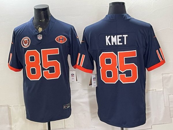 Bears #85 Cole Kmet Navy Blue Throwback Football Jersey Men’s Stitched NFL Elite Jersey KK037 – 2026–27