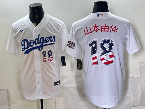 yp253103630-040 Dodgers #17 Shohei Ohtani White USA Flag Baseball Jersey New Cool Base Stitched MLB Jersey KK040 – 2026–27