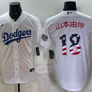 Dodgers #17 Shohei Ohtani White USA Flag Baseball Jersey New Cool Base Stitched MLB Jersey KK041 – 2026–27