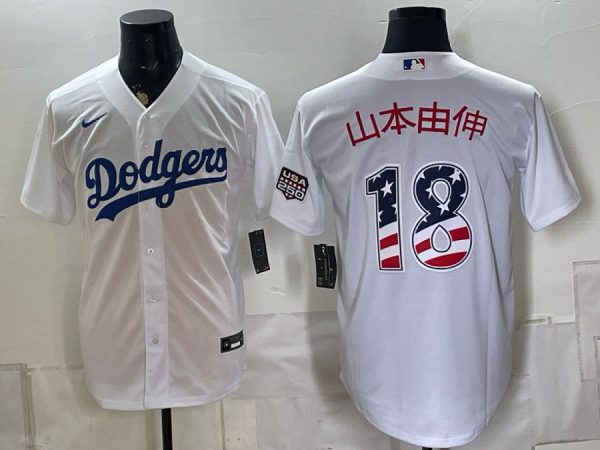 Dodgers #17 Shohei Ohtani White USA Flag Baseball Jersey New Cool Base Stitched MLB Jersey KK041 – 2026–27