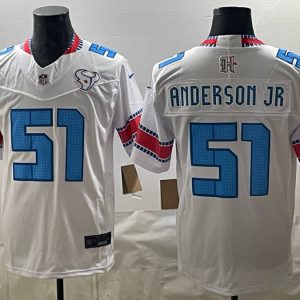 Texans #51 Will Anderson Jr. White Throwback Patch Football Jersey Men’s Stitched NFL Elite Jersey KK001 – 2026–27