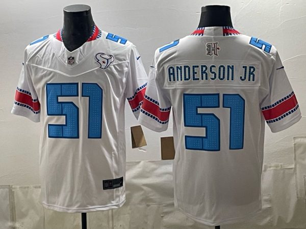 Texans #51 Will Anderson Jr. White Throwback Patch Football Jersey Men’s Stitched NFL Elite Jersey KK001 – 2026–27