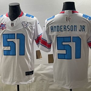 Texans #51 Will Anderson Jr. White Throwback Patch Football Jersey Men’s Stitched NFL Elite Jersey KK002 – 2026–27