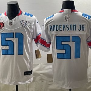 Texans #51 Will Anderson Jr. White Throwback Patch Football Jersey Men’s Stitched NFL Elite Jersey KK003 – 2026–27