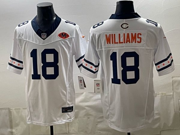 yp253275326-015 Bears #18 Caleb Williams White Throwback Patch Football Jersey Men’s Stitched NFL Elite Jersey KK015 – 2026–27