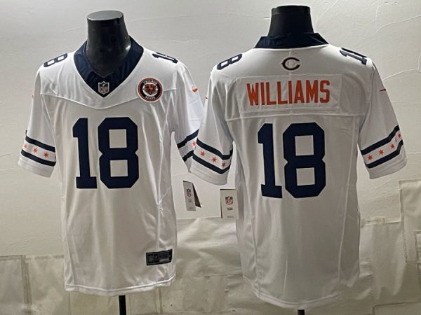 yp253275326-017 Bears #18 Caleb Williams White Throwback Patch Football Jersey Men’s Stitched NFL Elite Jersey KK017 – 2026–27