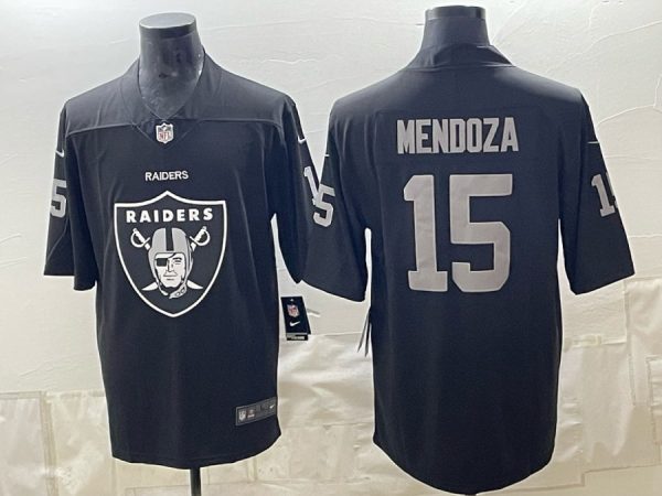yp253275326-021 Raiders #15 Fernando Mendoza Black Shield Logo Football Jersey Men’s Stitched NFL Elite Jersey KK021 – 2026–27