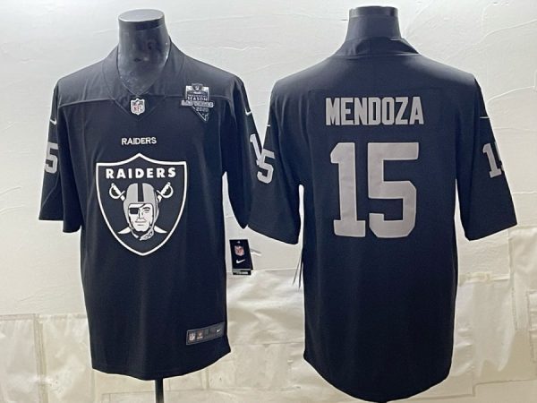 yp253275326-024 Raiders #15 Fernando Mendoza Black Shield Logo Football Jersey Men’s Stitched NFL Elite Jersey KK024 – 2026–27