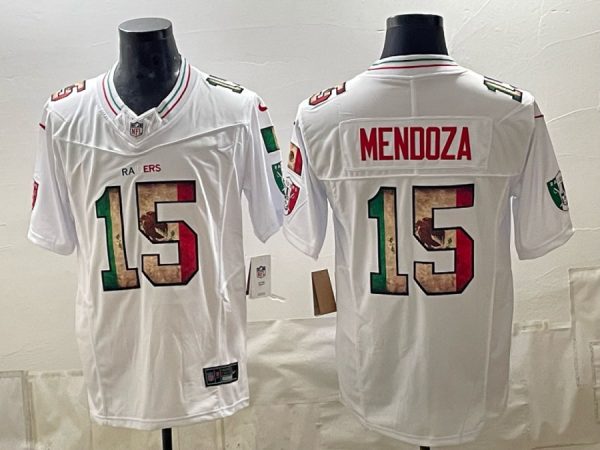 yp253275326-027 Raiders #15 Fernando Mendoza White Mexico Heritage Football Jersey Men’s Stitched NFL Elite Jersey KK027 – 2026–27