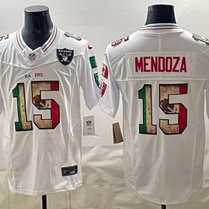 Raiders #15 Fernando Mendoza White Mexico Heritage Football Jersey Men’s Stitched NFL Elite Jersey KK028 – 2026–27