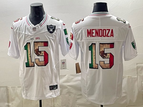 yp253275326-028 Raiders #15 Fernando Mendoza White Mexico Heritage Football Jersey Men’s Stitched NFL Elite Jersey KK028 – 2026–27