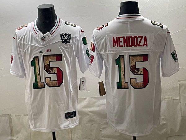 yp253275326-029 Raiders #15 Fernando Mendoza White Mexico Heritage Football Jersey Men’s Stitched NFL Elite Jersey KK029 – 2026–27