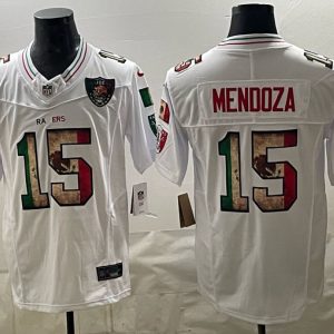 Raiders #15 Fernando Mendoza White Mexico Heritage Football Jersey Men’s Stitched NFL Elite Jersey KK031 – 2026–27