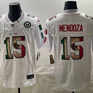 Raiders #15 Fernando Mendoza White Mexico Heritage Football Jersey Men’s Stitched NFL Elite Jersey KK032 – 2026–27