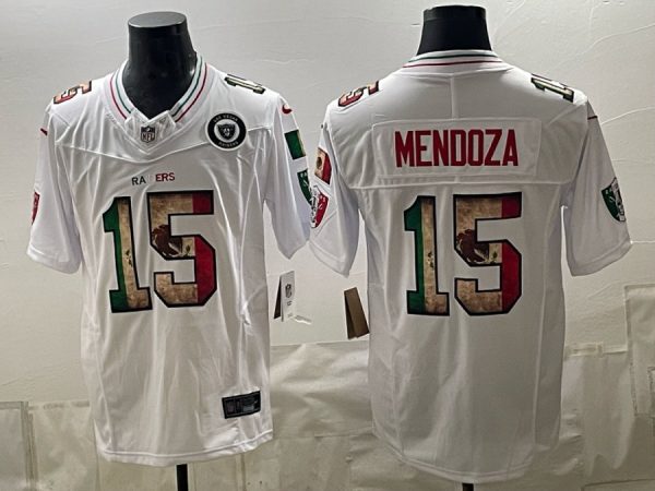yp253275326-032 Raiders #15 Fernando Mendoza White Mexico Heritage Football Jersey Men’s Stitched NFL Elite Jersey KK032 – 2026–27