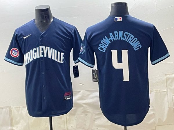 Cubs #4 Pete Crow-Armstrong Royal Blue Wrigleyville Baseball Jersey New Cool Base Stitched MLB Jersey KK044 – 2026–27