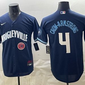 Cubs #4 Pete Crow-Armstrong Royal Blue Wrigleyville Baseball Jersey New Cool Base Stitched MLB Jersey KK045 – 2026–27