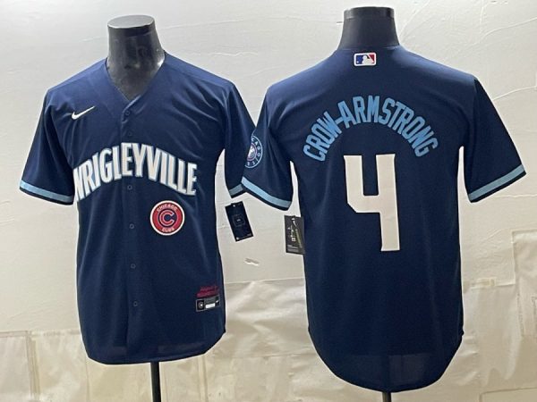 Cubs #4 Pete Crow-Armstrong Royal Blue Wrigleyville Baseball Jersey New Cool Base Stitched MLB Jersey KK045 – 2026–27