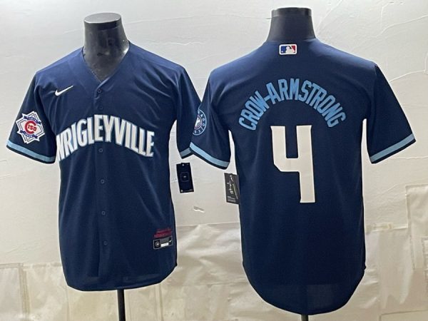 Cubs #4 Pete Crow-Armstrong Royal Blue Wrigleyville Baseball Jersey New Cool Base Stitched MLB Jersey KK046 – 2026–27