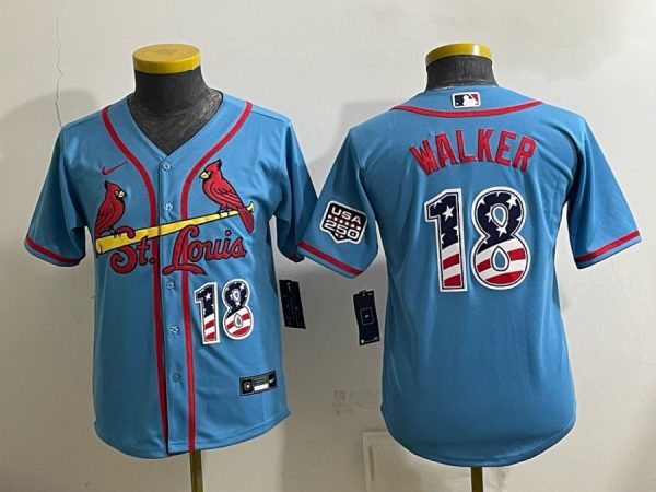Cardinals #18 Jordan Walker Powder Blue Throwback Baseball Jersey New Cool Base Stitched MLB Jersey KK069 – 2026–27