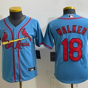 Cardinals #18 Jordan Walker Powder Blue Throwback Baseball Jersey New Cool Base Stitched MLB Jersey KK072 – 2026–27