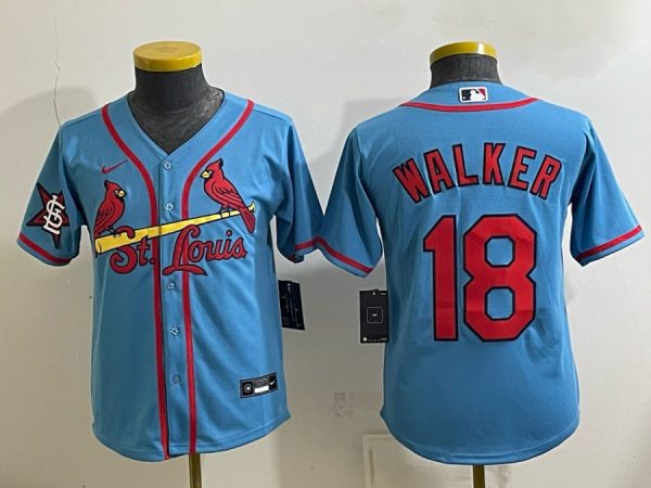 Cardinals #18 Jordan Walker Powder Blue Throwback Baseball Jersey New Cool Base Stitched MLB Jersey KK073 – 2026–27