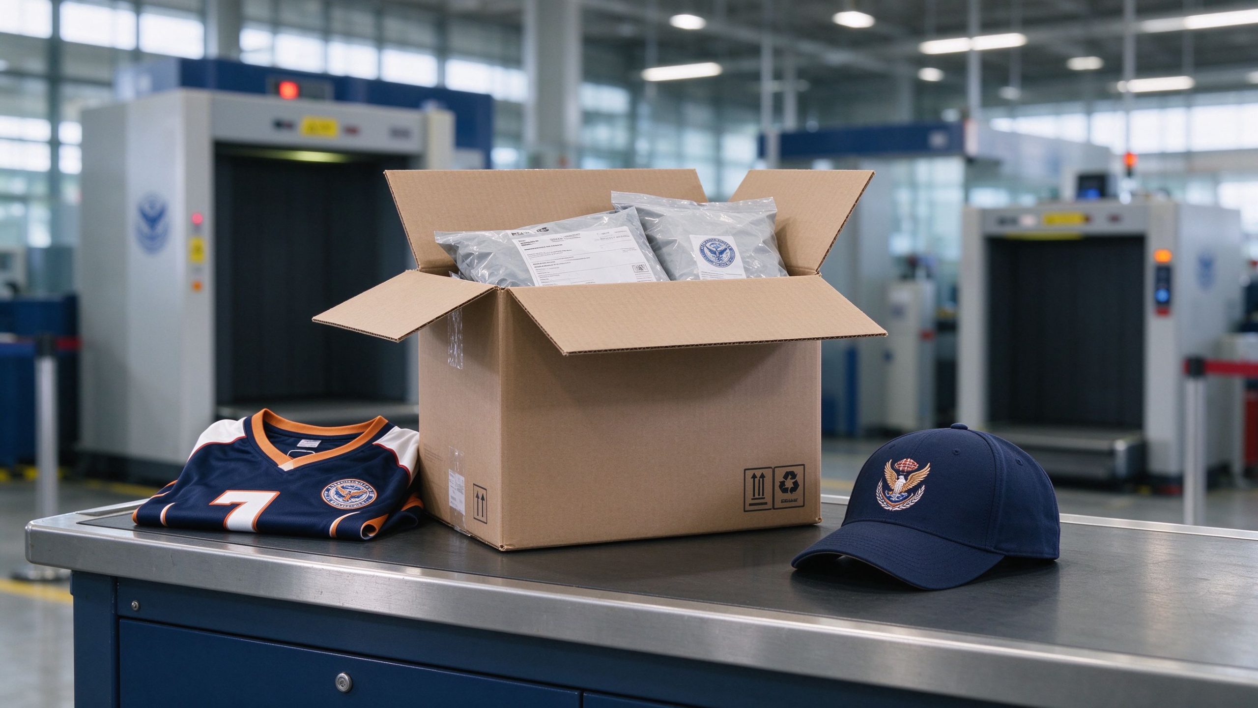 Customs inspection of international jersey shipment